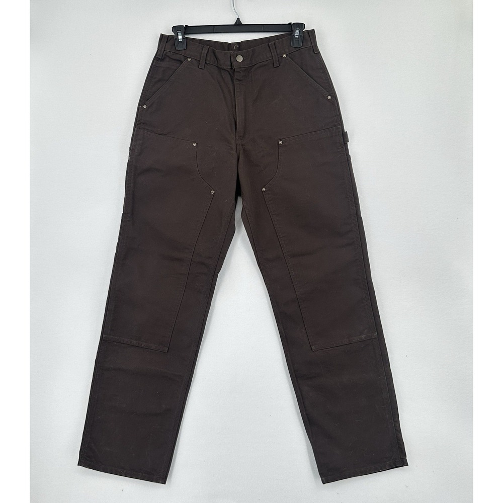 NWT Carhartt Double Knee Work Pants Loose Fit Brown Sz 33 Skate Heavy Workwear